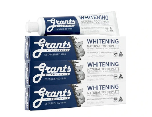 Grants Whitening Natural Toothpaste Peppermint 3 x 110g