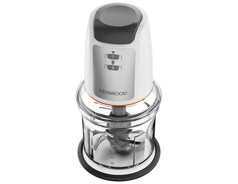 Kenwood 500mL EasyChop Mini Chopper - White/Clear/Silver CHP61.100WH