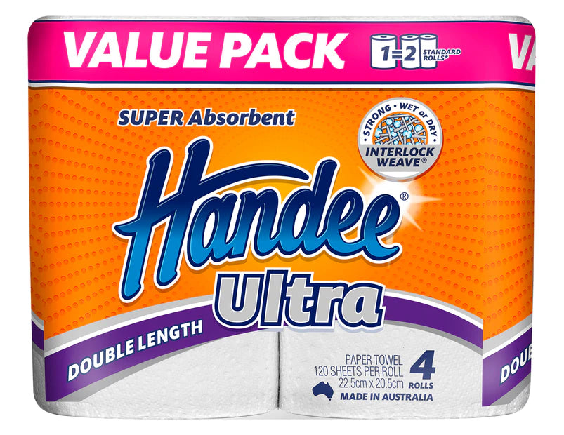 Handee Ultra  4pk Double Length Paper Towel