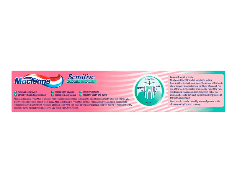 Macleans Sensitive Toothpaste Fresh Mint 3 x 100g