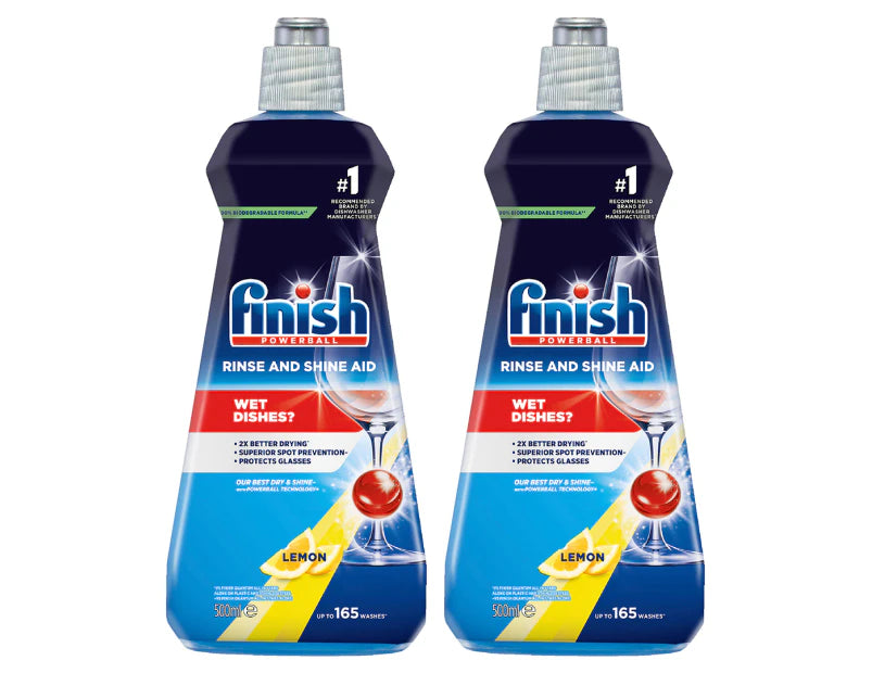 Finish Rinse & Shine Aid Lemon 2 x 500mL