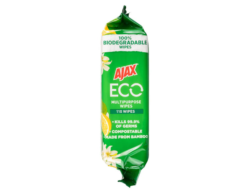 Ajax Eco Antibacterial Wipes Fresh Lemon 2 x 110pk