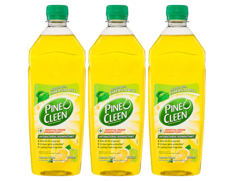 Pine O Cleen Antibacterial Disinfectant Lemon Lime Twist 3 x 500mL