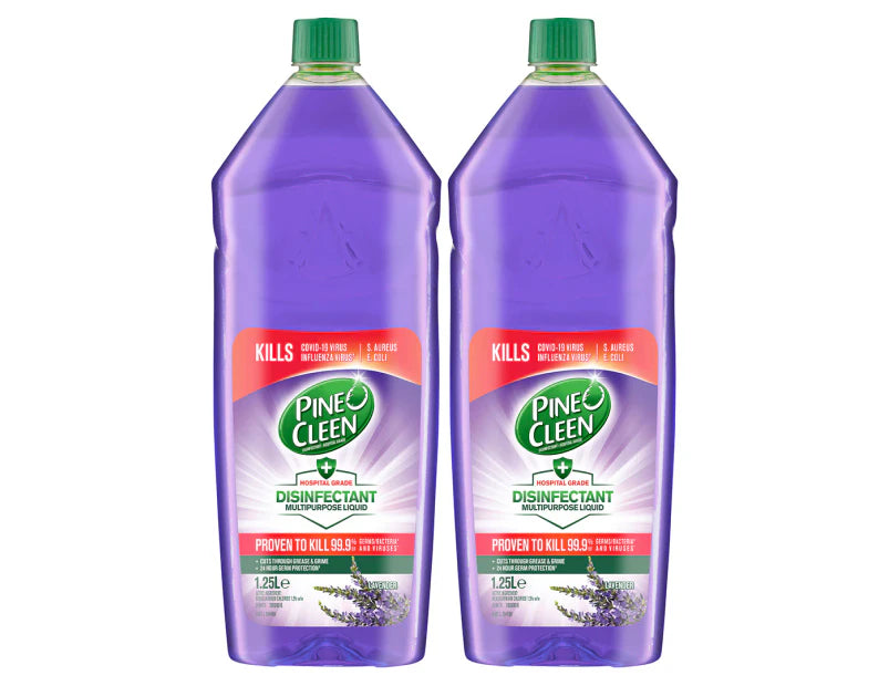 Pine O Cleen Antibacterial Disinfectant Liquid Lavender 2 x 1.25L