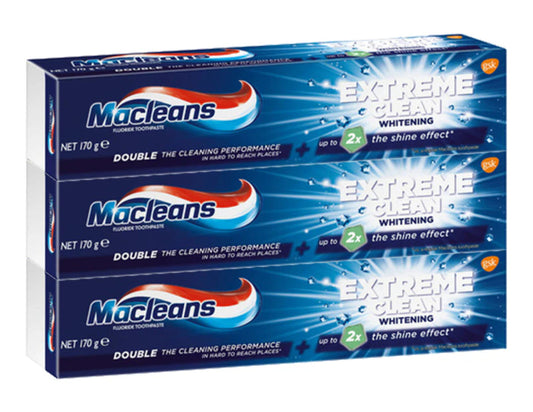 Macleans Extreme Clean Whitening Toothpaste  3 x 170g