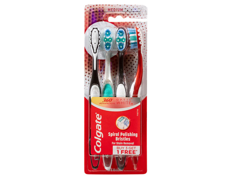 Colgate 360° Advanced Optic White Toothbrush 4pk