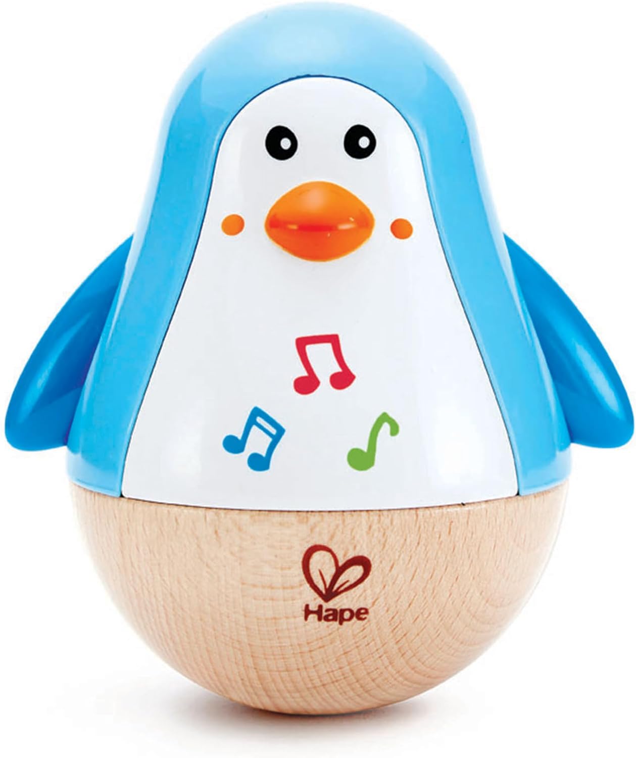 Hape Penguin Musical Wobbler - Educational Wooden Toy for Kids/Babies 12m+