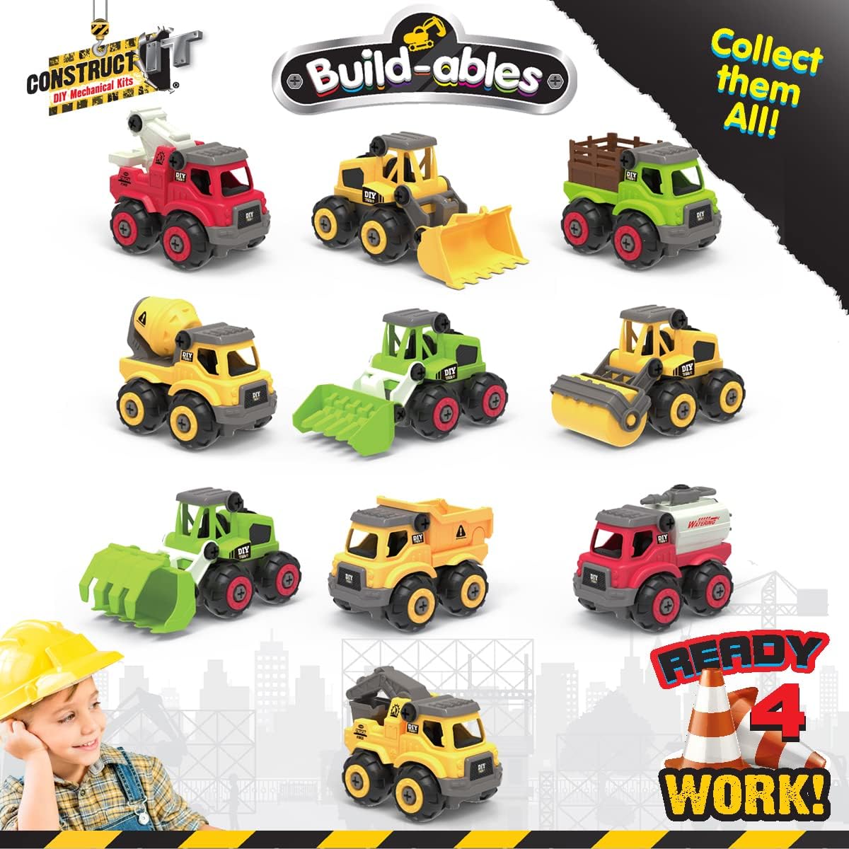 2-in-1 STEM Construction Set - Buildable Vehicles for Kids 3+