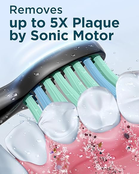 Sonic Electric  Rechargeable Electric toothbrush with 8 Brush Heads