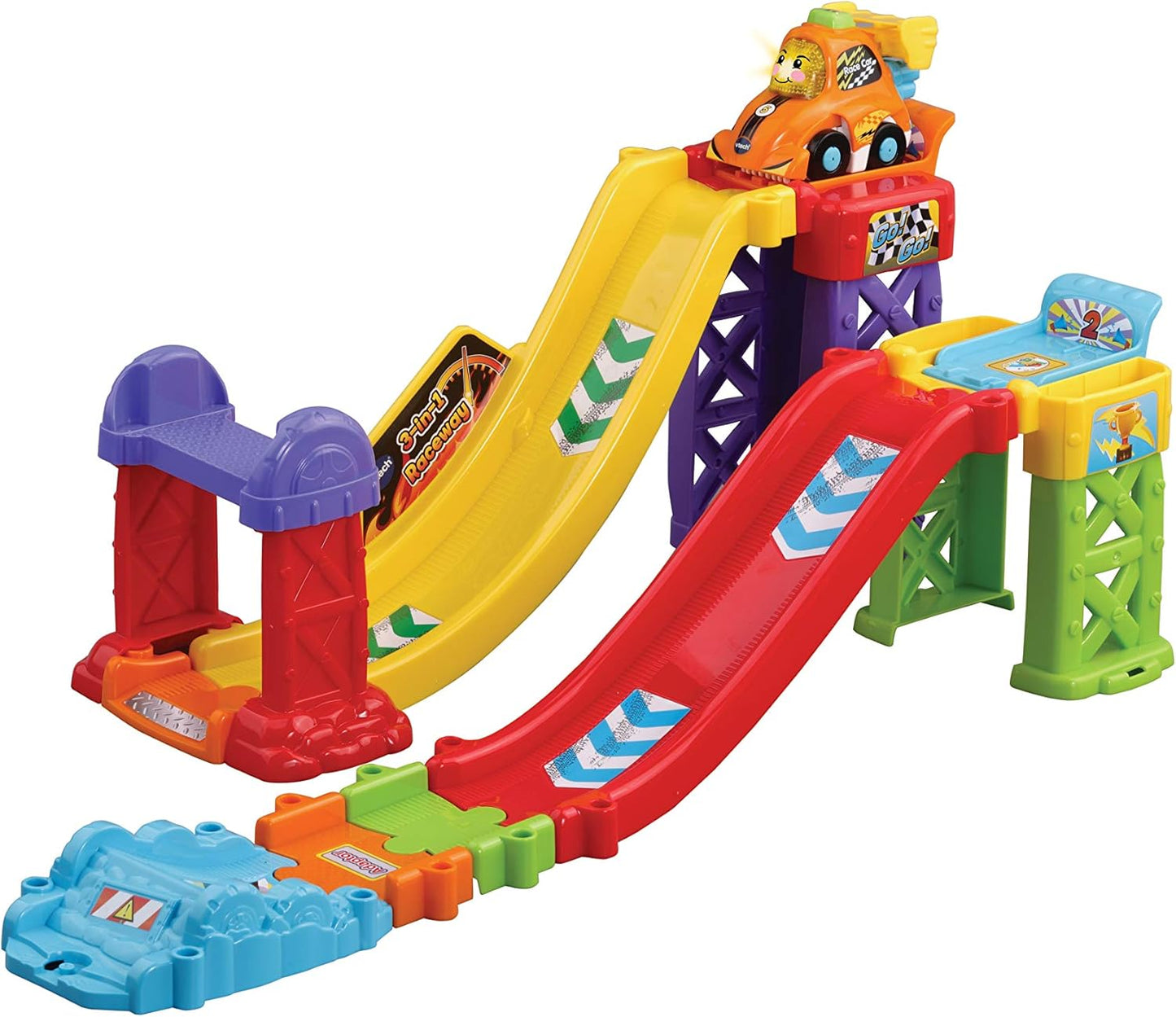 VTech Toot-Toot Drivers 3-in-1 Raceway - Interactive Race Tracks for Kids, Multicolour