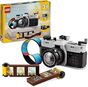 LEGO Creator 3-in-1 Retro Camera Set 31147  Buildable Toy for Kids Ages 8+ with Video Camera and TV Options