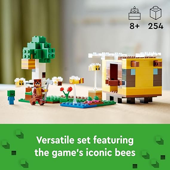 LEGO® Minecraft The Bee Cottage 21241 Honey Farm Set for Kids 8+ with Bees and Harvesting Fun