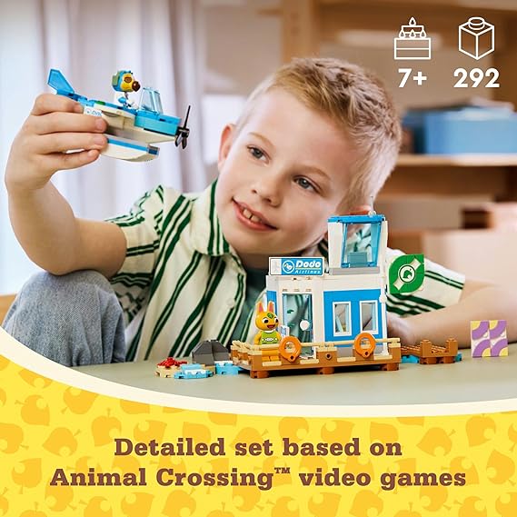 LEGO® Animal Crossing Dodo Airlines 77051 Seaplane Set with Pilot Minifigure for Kids 7+