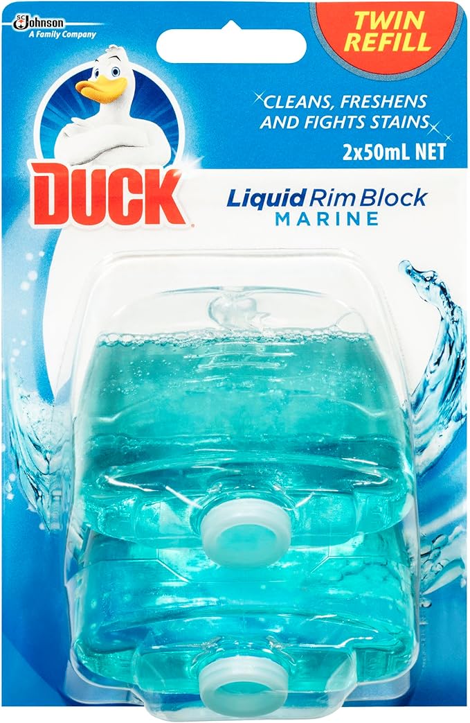 Duck Marine Scent Liquid Rim Block Toilet Cleaner Twin Refill 50mL Pack of 2