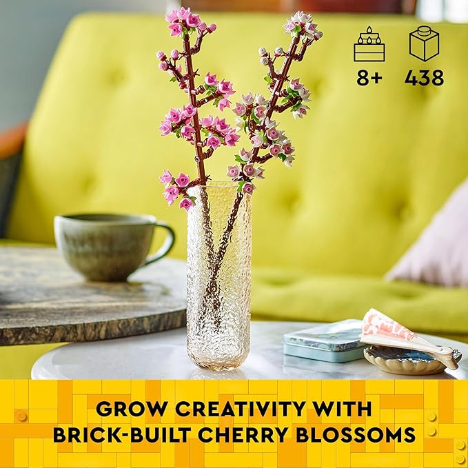 LEGO® Iconic Cherry Blossoms Set 40725 Buildable Flower Display for Kids Ages 8 and Up