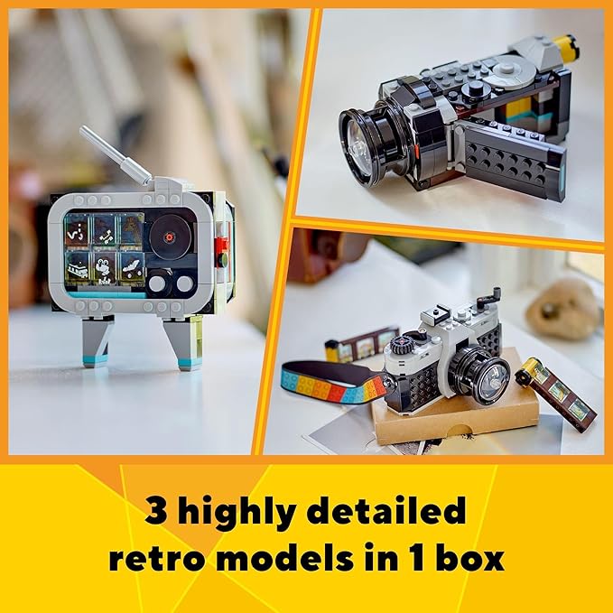 LEGO Creator 3-in-1 Retro Camera Set 31147  Buildable Toy for Kids Ages 8+ with Video Camera and TV Options