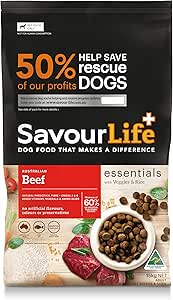 SavourLife Essentials 15kg Beef Dog Food for Adults Premium Nutrition for Healthy Dogs