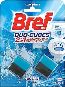 Bref 2x50g Duo Cubes Original Toilet Cleaner for Cistern Blue Water Formula