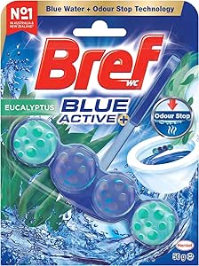 Bref 50g Blue Active Eucalyptus Toilet Rim Block Cleaner Eucalyptus Scent