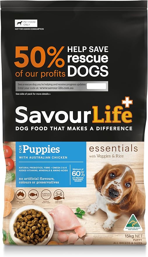 SavourLife Essentials 15kg Chicken Puppy Food  Premium Formula for Growing Puppies