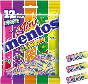 MENTOS Mini Rainbow Fruit Chews 120g Pack Colorful and Refreshing Treats