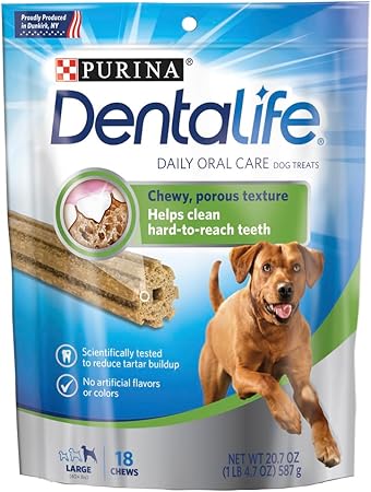 Dentalife Large Breed Adult Dog Treats 587g Pack of 18 Chews for Healthy Teeth