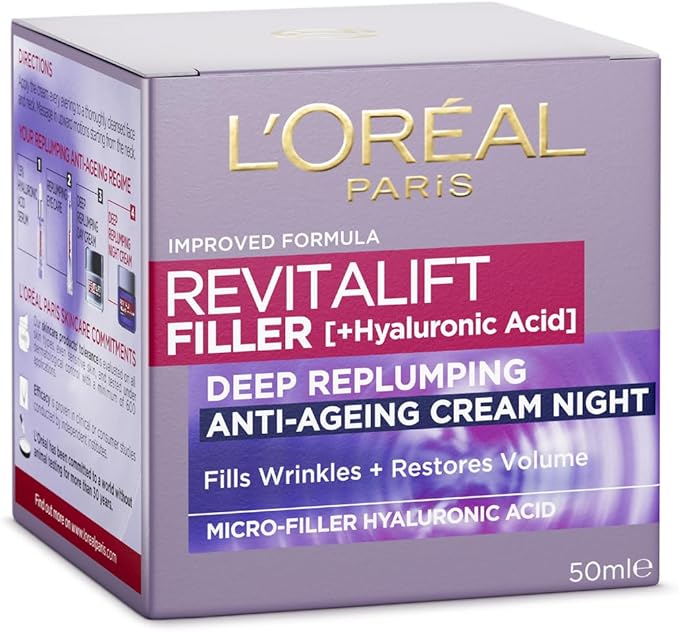 L'Oréal Paris Revitalift Filler Night Cream 50ml Plumping & Anti-Wrinkle Treatment