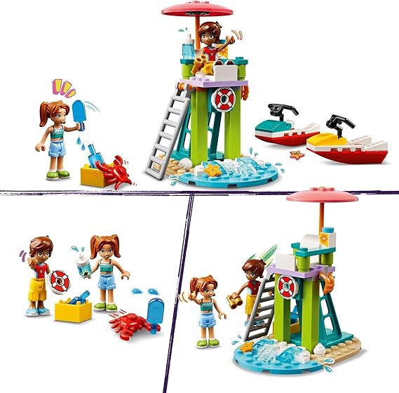 LEGO® Friends Beach Water Scooter 42623 Lifeguard Set with Mini Dolls and Dolphin for Kids 5+