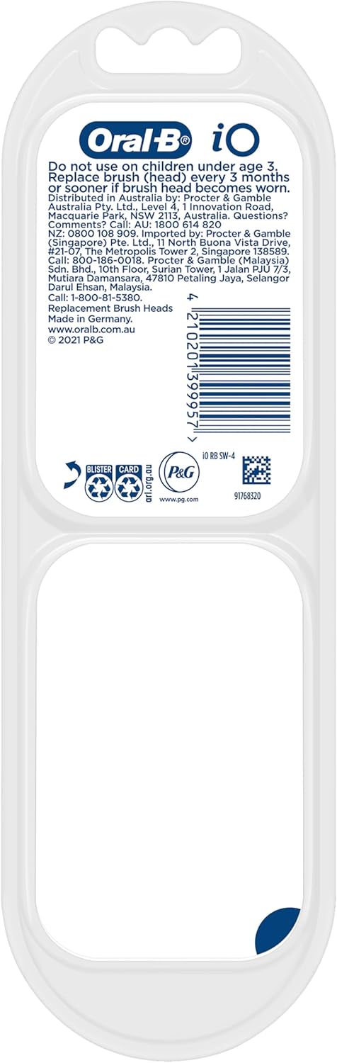 Oral-B iO Clean & Gum Protect Replacement Heads White 4-Pack