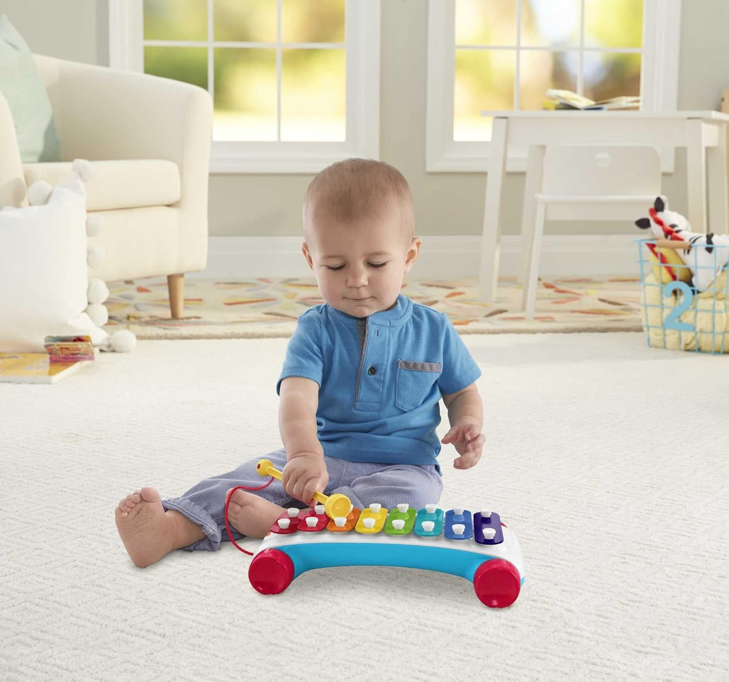 Fisher-Price Classic Xylophone Pull Toy with Mallet and Wheels