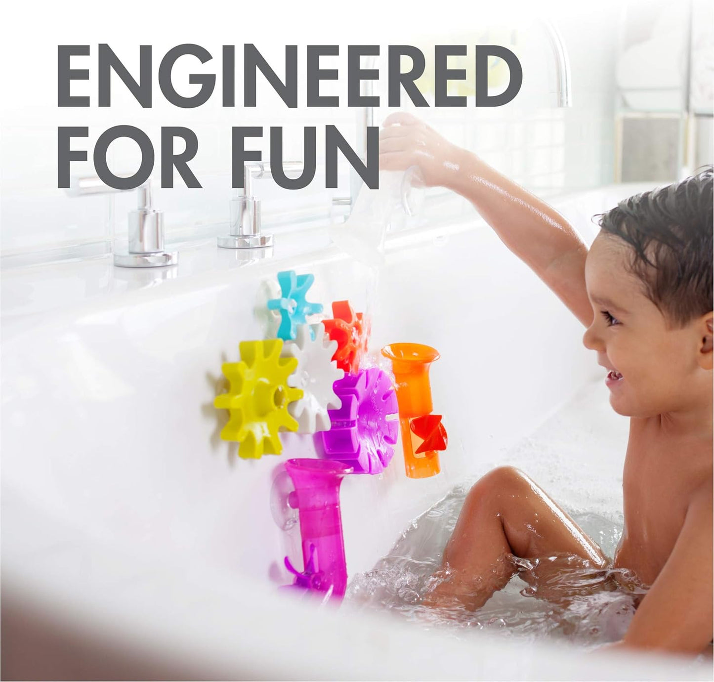 Boon Building Bath Toy Bundle - 13 Pieces: Gears, Pipes, and Tubes (B11342)