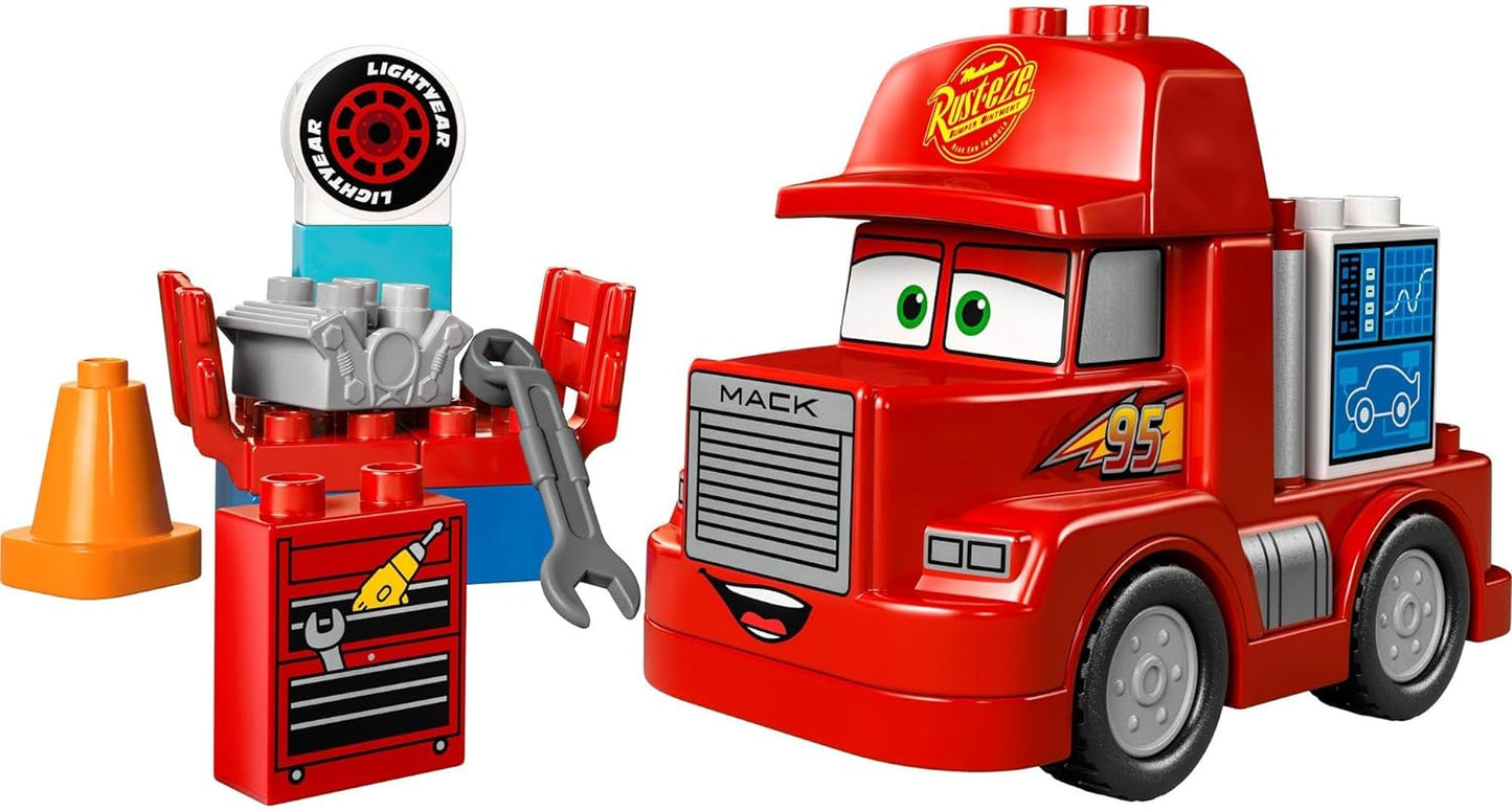 LEGO® DUPLO® Disney and Pixar’s Cars Mack at The Race 10417 - Buildable Red Hauler Truck for Toddlers 2+