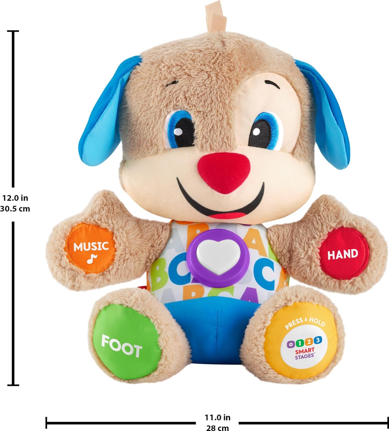 Fisher-Price Laugh & Learn Smart Stages Puppy - Plush Toy with Music, Lights, and Learning for Baby to Toddler