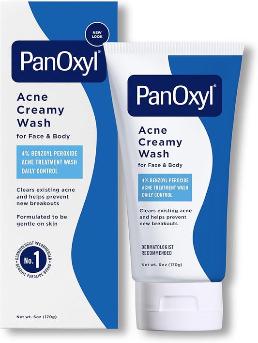 PanOxyl Daily Control Acne Creamy Wash 4% Benzoyl Peroxide 6 oz 170g