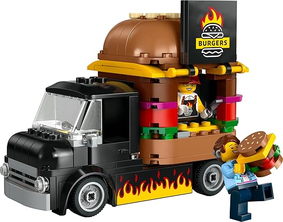 LEGO® City Burger Van 60404 Food Truck Set for Kids 5+ with Vendor Minifigure Included