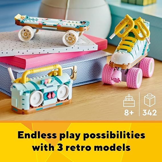 LEGO® Creator Retro Roller Skate Set 31148  Buildable Skateboard and Boom Box Toy for Kids Ages 8+