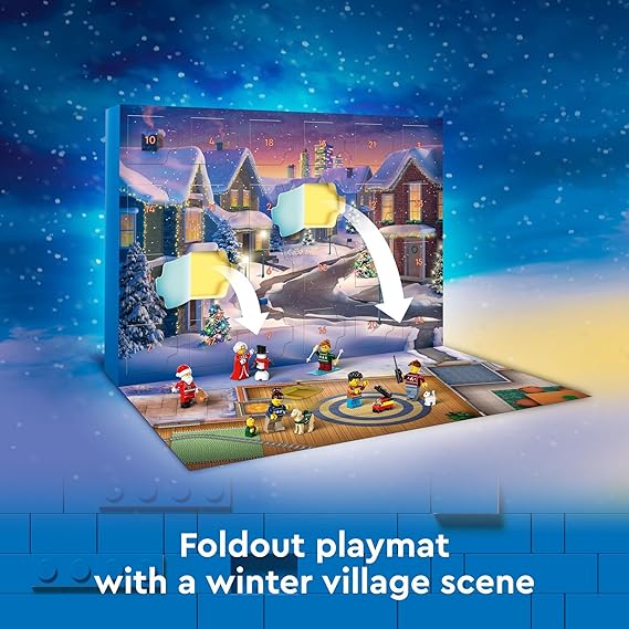 LEGO® City Advent Calendar 2024 (60436) with 24 Surprises for Kids 5+ Featuring Santa, Mrs. Claus, and Festive Characters