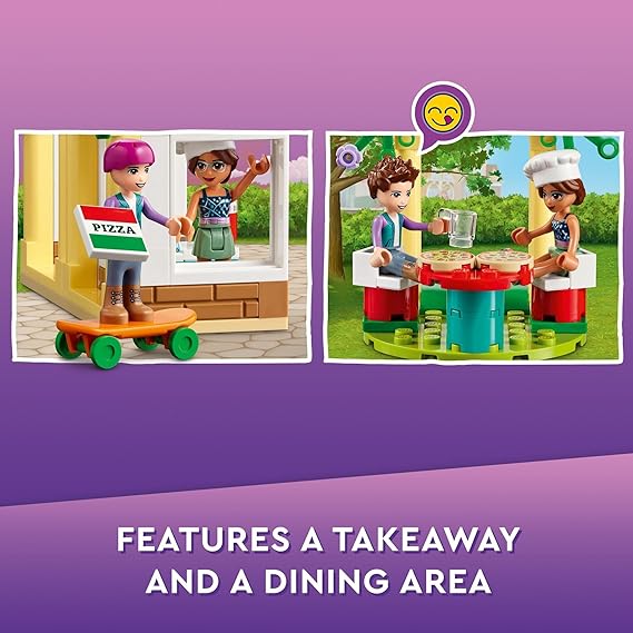 LEGO® Friends Heartlake City Pizzeria 41705 Set with Olivia and Ethan for Pizza Play Fun for Kids 5+