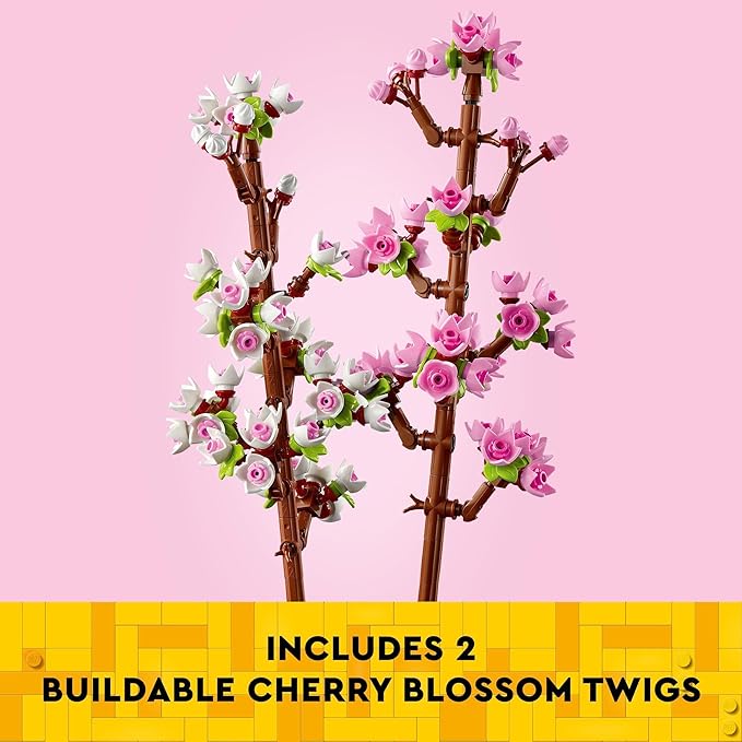 LEGO® Iconic Cherry Blossoms Set 40725 Buildable Flower Display for Kids Ages 8 and Up