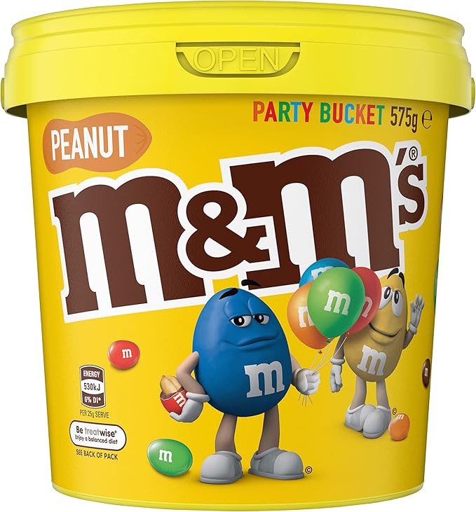 M&M's Peanut Chocolate Party Tub 575g Large Pack of Crunchy Peanut & Chocolate Treats