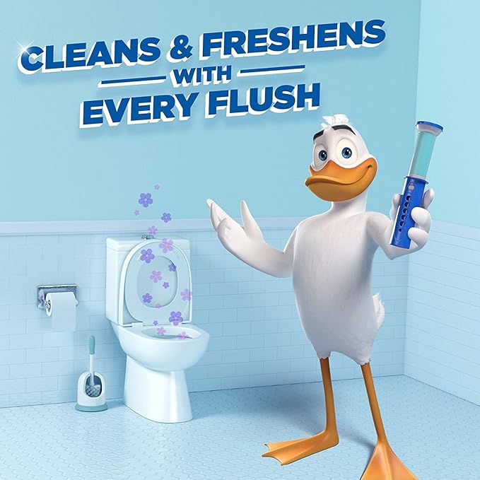 Duck Fresh Discs Toilet Cleaner Marine Scent with Reusable Dispenser & Refill Pack Pack of 4