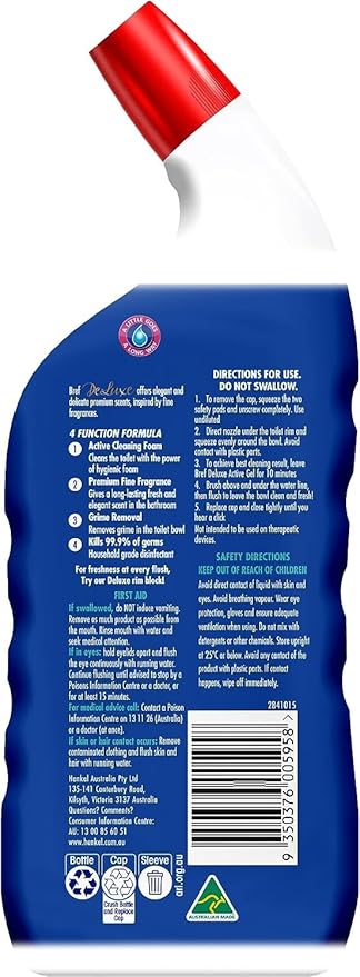 Bref Deluxe Active Gel Toilet Cleaner 600mL Lovely Jasmine Scent