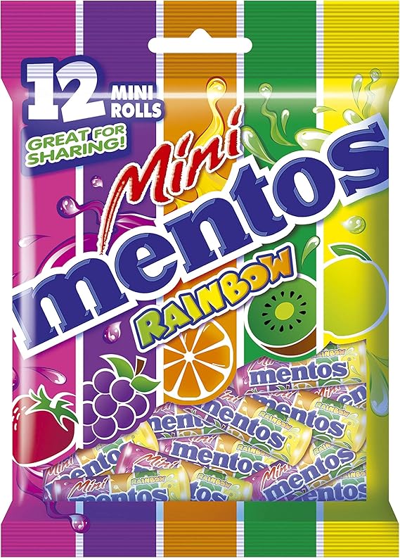 MENTOS Mini Rainbow Fruit Chews 120g Pack Colorful and Refreshing Treats