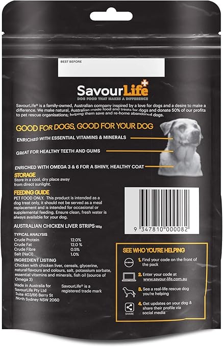 SavourLife 165g Australian Liver Strips Healthy Dog Treats