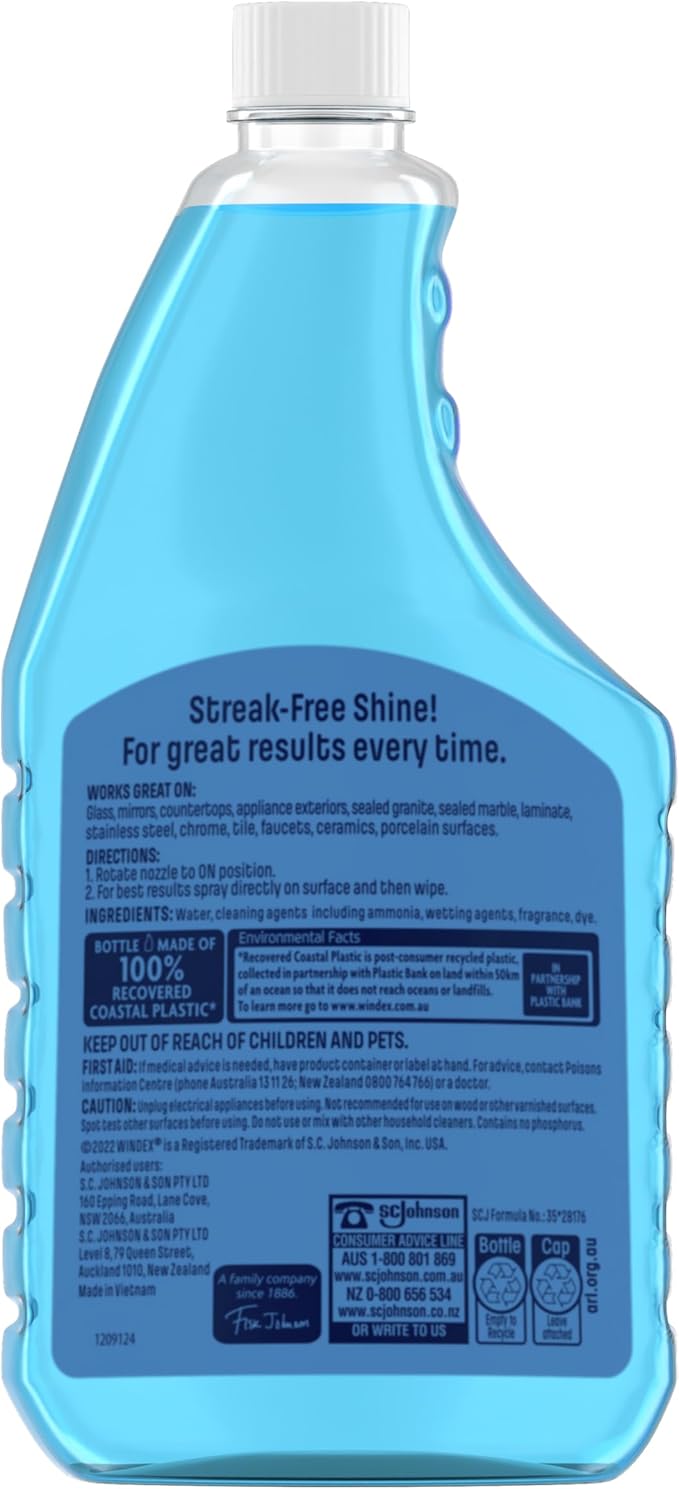 Windex Original Formula Glass Cleaner Refill 750 mL for Windows & Glass