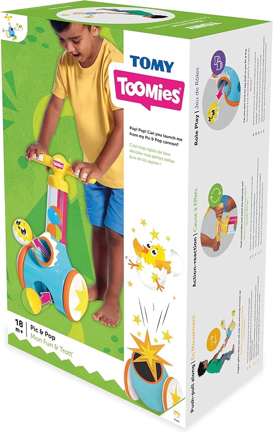 TOMY Pic N' Pop Multicoloured Toy Interactive Roll & Pop Fun for Kids (E71161)