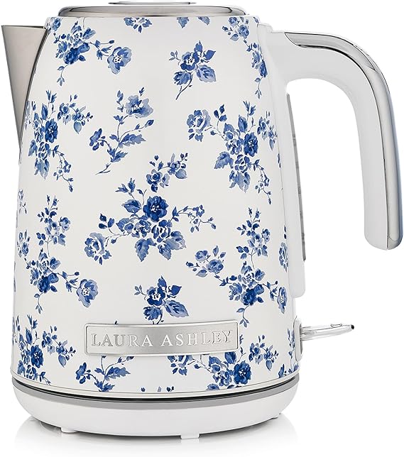 Laura Ashley China Rose Cordless Jug Kettle By VQ, Stainless Steel