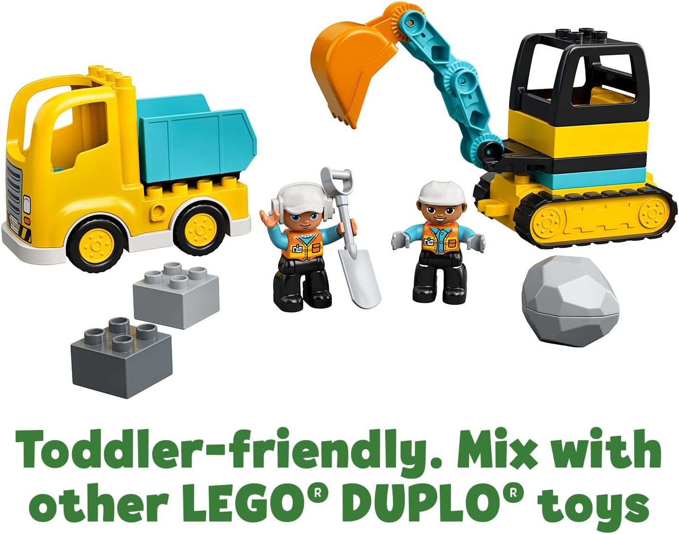 LEGO® DUPLO® 10931 Construction Truck & Excavator Toy for Kids (Age 2+)