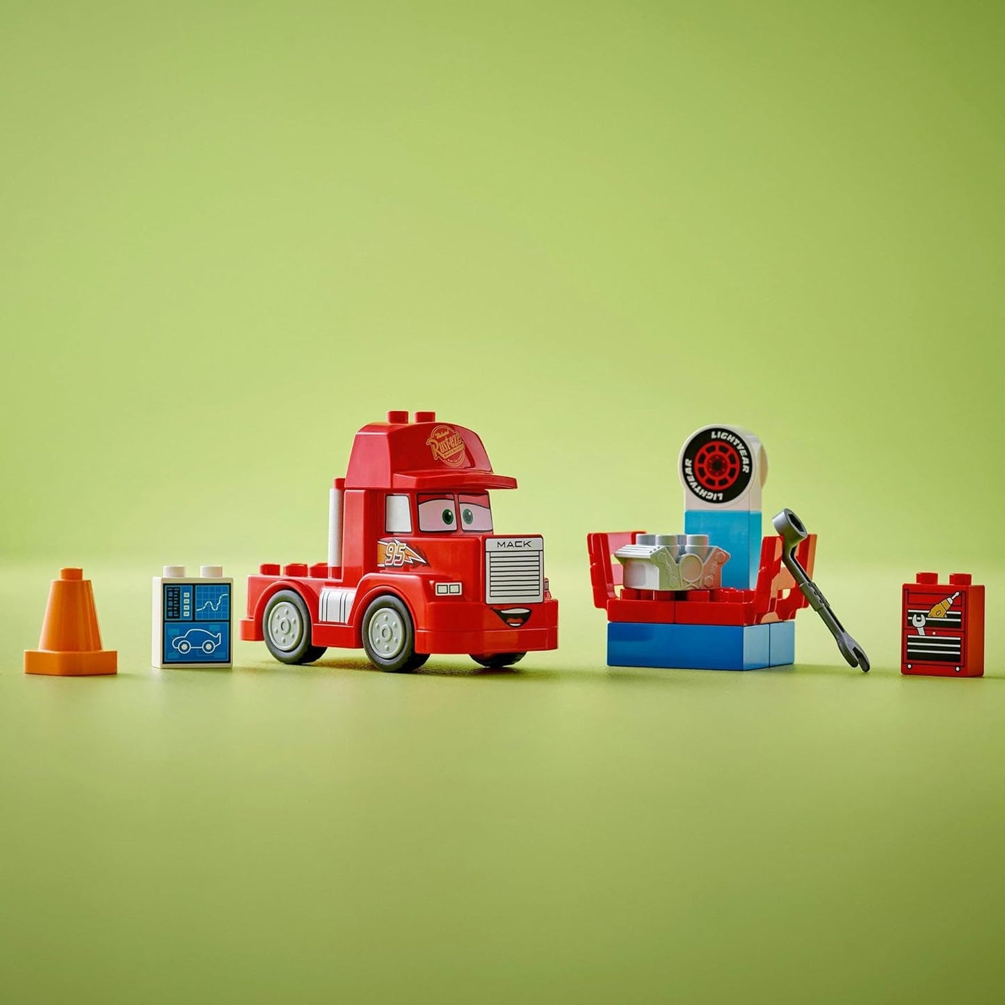 LEGO® DUPLO® Disney and Pixar’s Cars Mack at The Race 10417 - Buildable Red Hauler Truck for Toddlers 2+