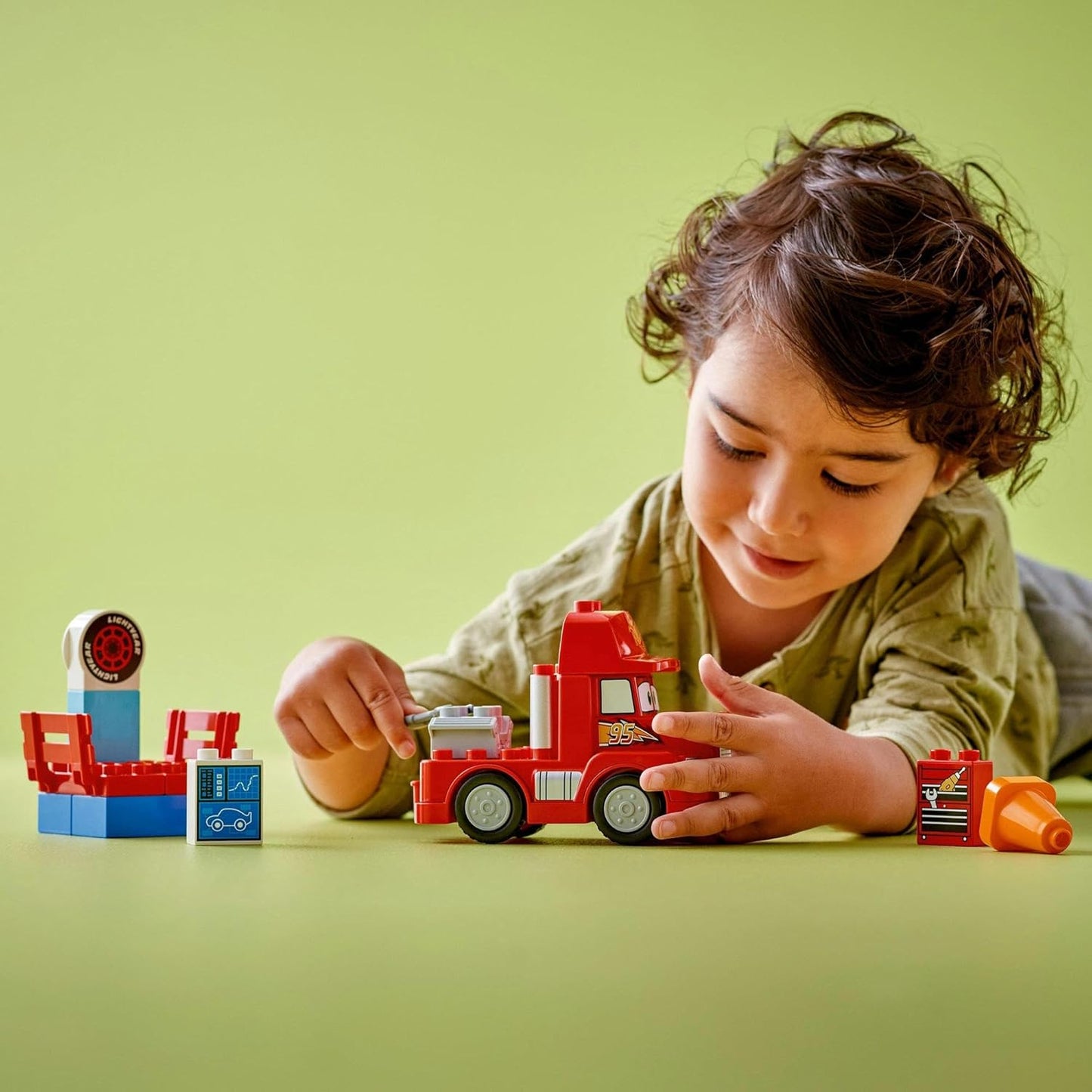 LEGO® DUPLO® Disney and Pixar’s Cars Mack at The Race 10417 - Buildable Red Hauler Truck for Toddlers 2+